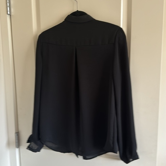 Scotch & Soda Silk Soiree Black Button Down Blouse - Picture 11 of 12
